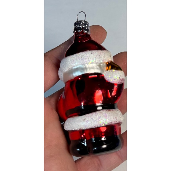 Vintage Glass Santa Claus Christmas Ornament Mercury glass Figurine Czech Repub - Picture 3 of 6